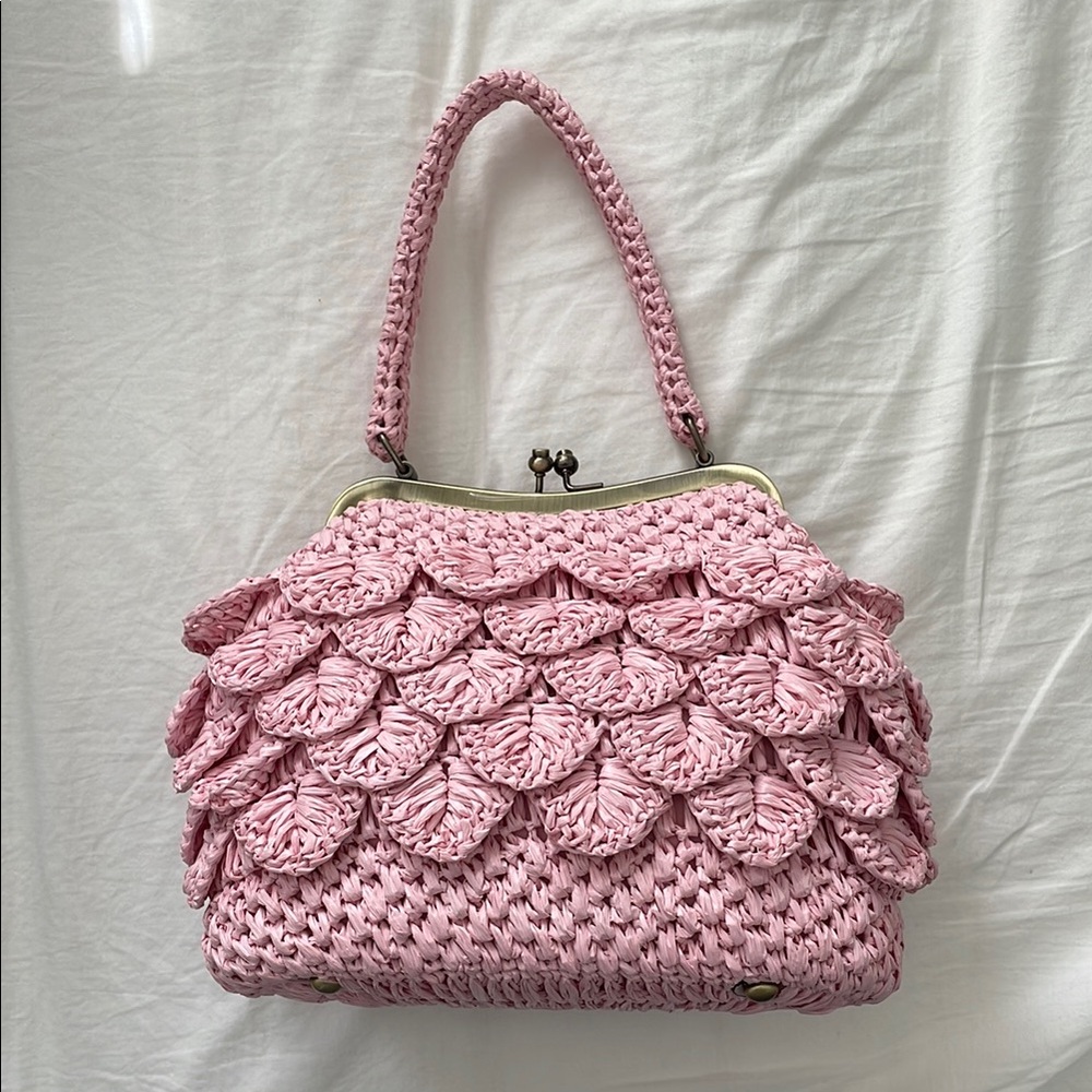 Patricia Nash Laureana Pink Raffia Purse